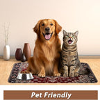 Vintage Carpet Boho Pet Feeding Mat, Absorbent Quick-Dry Cat Dog Food and Water - Image 6