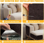 Cat Scratch Mat, 118.5"x17.4" Trimmable Self-Adhesive Cat Scratch Furniture - Image 6