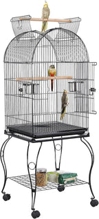 Yaheetech 59-Inch Rolling Standing Medium Dome Open Top Bird Cage by Yaheetech
