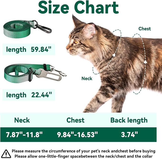 Cat Harness and Leash Set, 3-in-1 Escape Proof Adjustable, Comfortable Soft - Image 6