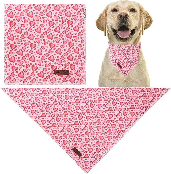 Valentine Dog Bandana, Cotton Pet Kerchief - Image 3