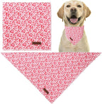 Valentine Triangle Pink Heart Bandana, Cotton Kerchief - Image 3