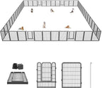 Dog Playpen 40 inch Dog Fence for Outdoor Indoor Use Heavy Duty Metal Dog Pen by Jhsomdr