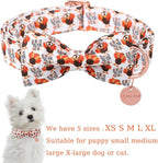 Thanksgiving Dog Collar with Bow Tie, Turkey Cotton Bowtie Collar - Image 2