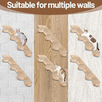 2 Pack 4 Steps Cat Wall Shelves, Wood Wall Mounted Stairs - Image 6