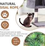 FDW | 36" Cat Tree Tower | Light Gray | Multi-Level Indoor Activity Center - Image 3