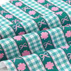 ARING PET St Patrick's Day Dog Bandana, Cute Green Grid Pink Clover Shamrocks - Image 4
