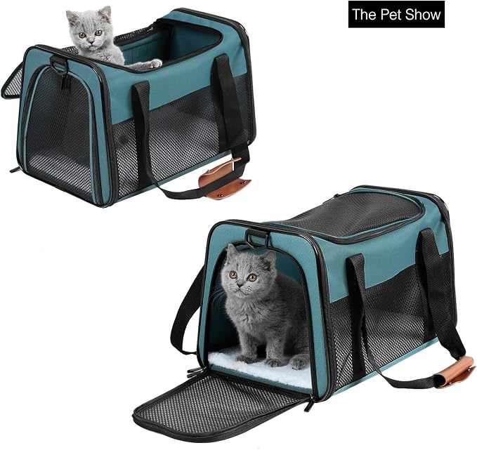 Cat Carrier - Portable Foldable Dog Pet Carrier, Soft-Sided Pet Bag up to 15 Lbs - Image 3