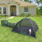 3-in-1 Outdoor Cat Enclosures, Portable Catio Green Cat Tents by Pawtenda