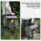 Suertree Bird Carrier Bag Bird Travel Cage Indestructible Stainless Steel Mesh - Image 4