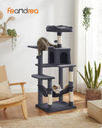Feandrea Cat Tree, 55.1-Inch Cat Tower, Plush Multi-Level Condo - Image 2