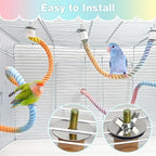 BNOSDM 3 Pcs Rope Perches for Bird Cages Gradient Sunset Color Bendable - Image 5