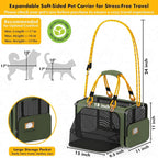 PAWZIDEA Expandable Pet Carrier w/ID Card, 18″×11″×11″ Small Dog Carrier TSA - Image 2