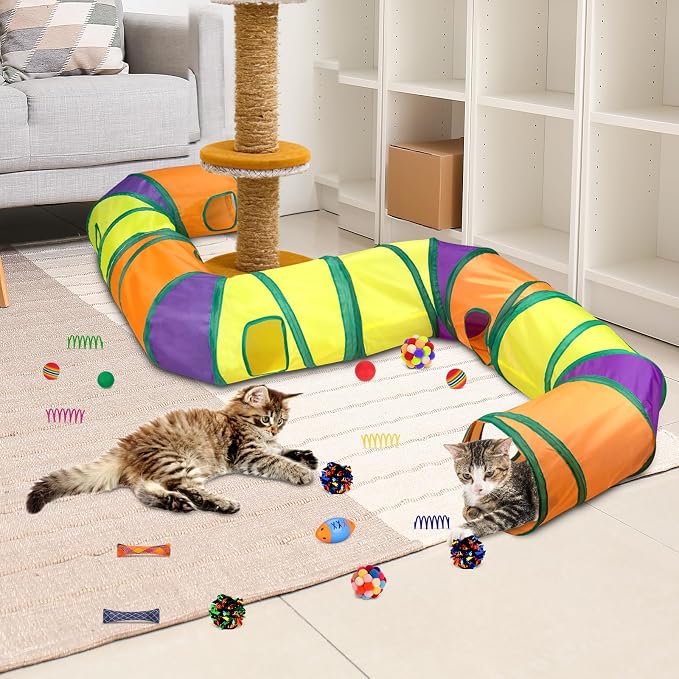 Retro Shaw 25Pcs Cat Toys with Kitten Tunnels, Interactive Kitty Toys - Image 9
