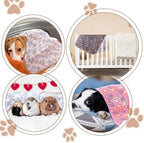 12 Pcs Dog Blanket Pet Paw Print Fleece Blanket Cat Soft Warm Sleep Mat Guinea - Image 5