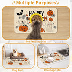 Pumpking Bat Dog Cat Food Mat, Halloween Absorbent Waterproof Placemat - Image 7
