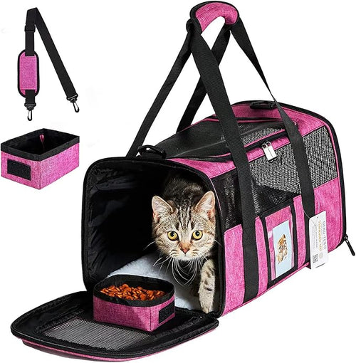 20 Inch Large Cat Carrier for Cats Up to 25 lbs, Extra Large Soft Sided Dog by SECLATO