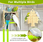 Bird Mirror Toy Perch, 2-Sided Hd Parakeet Mirrors & 2 Cotton-Wrapped Perches - Image 3
