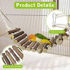 BNOSDM Wooden Bird Rope Ladders 2 Pcs Birds Ladder Bridge Toy Parrot Cage - Image 4
