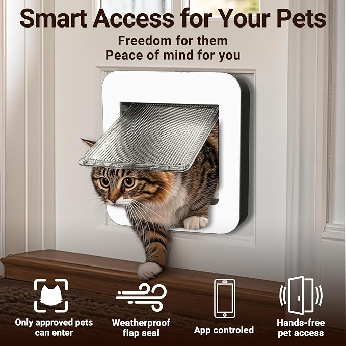 Smart Cat Door with Face Recognition – No Collar Needed, Keyless Entry - Image 3