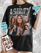 Custom Bootleg Rap Shirt with Photo Text, Vintage Custom Picture Shirt - Image 2
