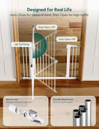 Babelio Metal Baby Gate, 29-48“ Auto Close Easy Install Pet Gate, Extra Wide - Image 5