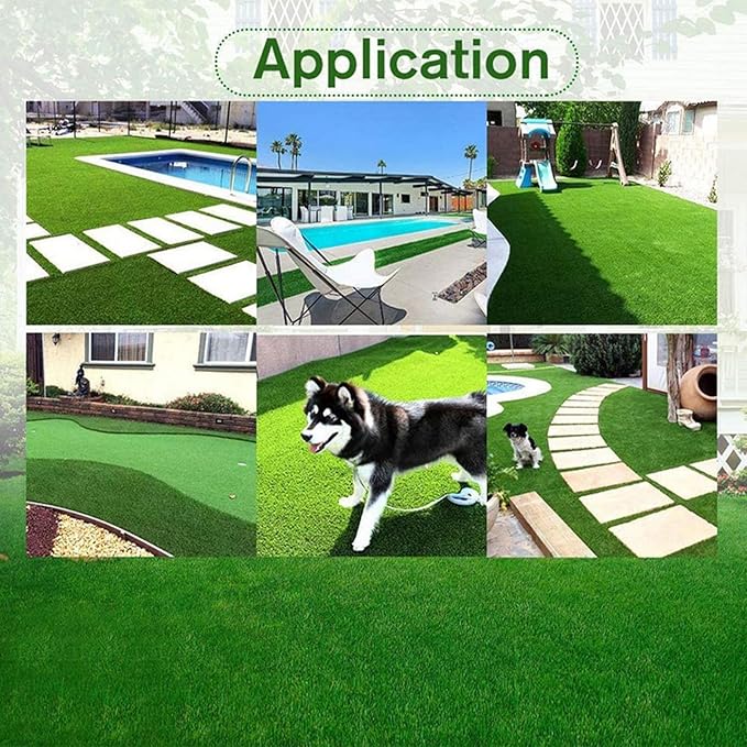 Artificial Grass Rug Outdoor Indoor 4FTX65FT Fake Grass Carpet Green Synthetic - Image 9