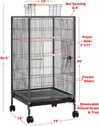 36-Inch Deluxe Sturdy Wrought Iron Bird Flight Open Play Top Cage - Image 2