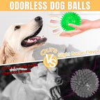 6-Pack 3.5” Squeaky Dog Balls, Durable Soft Spiky Chew Rubber Fetch Toy Balls - Image 3