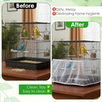 Bird Cage Seed Catcher, Mesh Net Cover Guard Soft Airy Cage Net Stretchy Skirt - Image 4