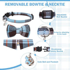 Cat Collar with Bells Breakaway, Bowtie Cat Collar - Image 4