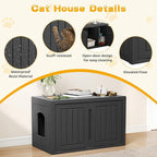 Cat Litter Box Enclosure, Indoor Outdoor Cat House Weatherproof, Side Table - Image 2