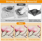 Pink Magnolia Feeding Mat, Vintage Flowers Absorbent Quick-Dry Cat Dog Food and - Image 3