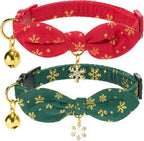 2 Pack Christmas Cat Collar by Petiry