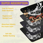 Vintage Mushroom Flower Pet Feeding Mat, Absorbent Dog Cat Bowl Pad, Fast Dry - Image 3