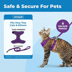 Voyager Escape-Proof Step-in Lock Cat Harness & 5ft Neoprene-Handle Leash Set - Image 2