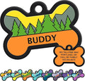 GoTags Silent Dog Tag, Personalized Engraved Bone Silicone Dog and Cat Name Pet by GoTags