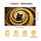 Cat Feedings Mats 20x12 inch Golden Cat Print Pet Bowl Placemat Non Slip Mat - Image 6