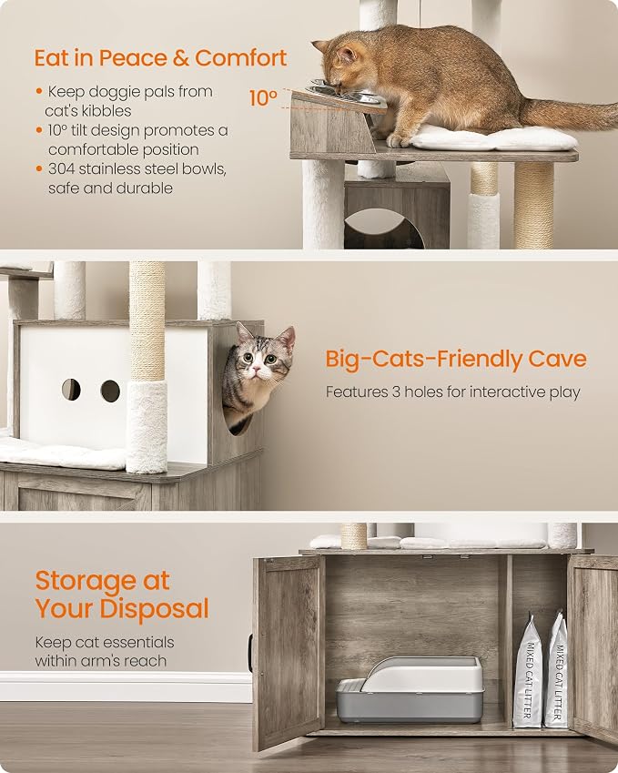 Feandrea Cat Tree, 66.9-Inch Cat Tower - Image 4