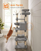 FEANDREA Cat Tree, Large Cat Tower, 64.6 Inches, Cat Activity Center - Image 9