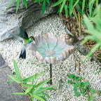 MUMTOP Outdoor Antique Bird Bath Small Flower Bird Baths Bowl Resin Birdbaths - Image 7