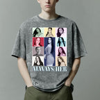 H-DEWALL Custom T Shirts Mineral Wash Tshirt Bootleg Rap Tee Customized Gifts - Image 3