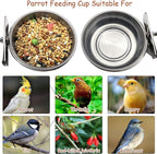 Tfwadmx Bird Feeding Dish Cups Parrot Food Bowl Clamp Holder Coop Cup, Bird - Image 6