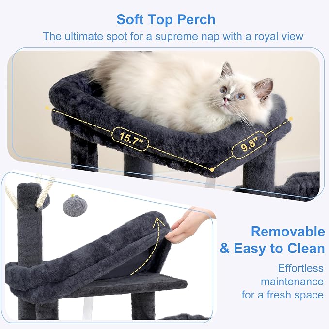 Heybly Cat Tree, 45.3-Inch Cat Tower - Image 4