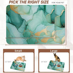 Marble Dog Food Mat for Floors, Cat Dog Bowl Mats for Food and Water, Non-Slip - Image 2