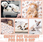 Chumia 40 Pcs Blankets Soft Fluffy Fleece Washable Pet Dog Sleep mat Paw Print - Image 6