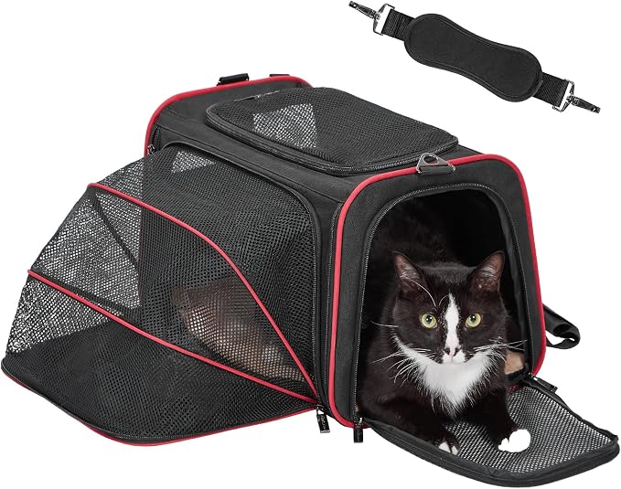 Petsfit Expandable Cat Carrier Dog Carriers, Airline Approved Soft-Sided by Petsfit