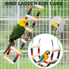 Bird Toys for Parakeets 7Pcs, Wood Parrots Budgie Cage Accessories, Bird Perch - Image 4