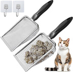2Pcs Cat Litter Scoop Metal Stainless Steel Mesh Kitty Litter Scoop by ISYOKE