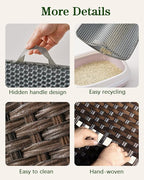 Cat Litter Box Enclosure Furniture, Handwoven Rattan Hidden Litter Box - Image 4